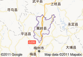 蕉岭县地图