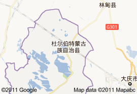杜尔伯特蒙古族自治县地图