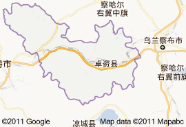 卓资县地图